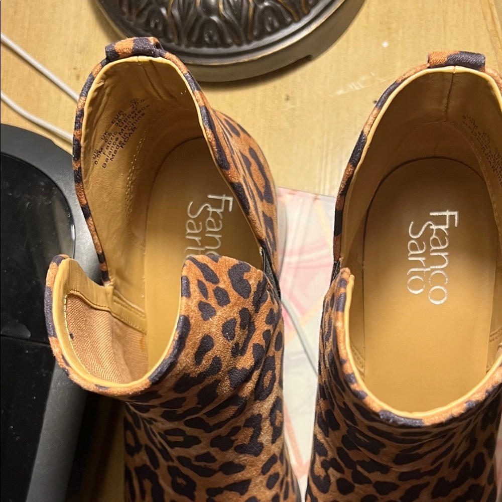 Franco Sarto Brown Leopard Ankle Booties, 8.5, NWOB - Picture 6 of 14